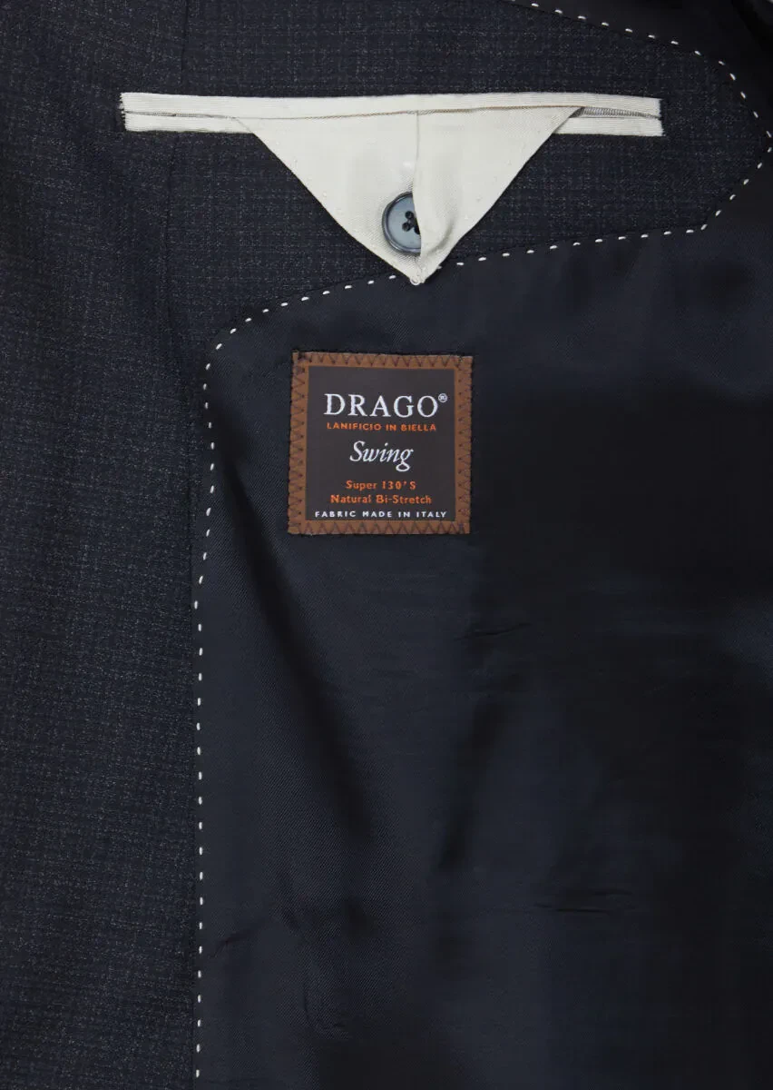 Black Micro Zeroweight Slim Fit Wool Blended Suit - 6