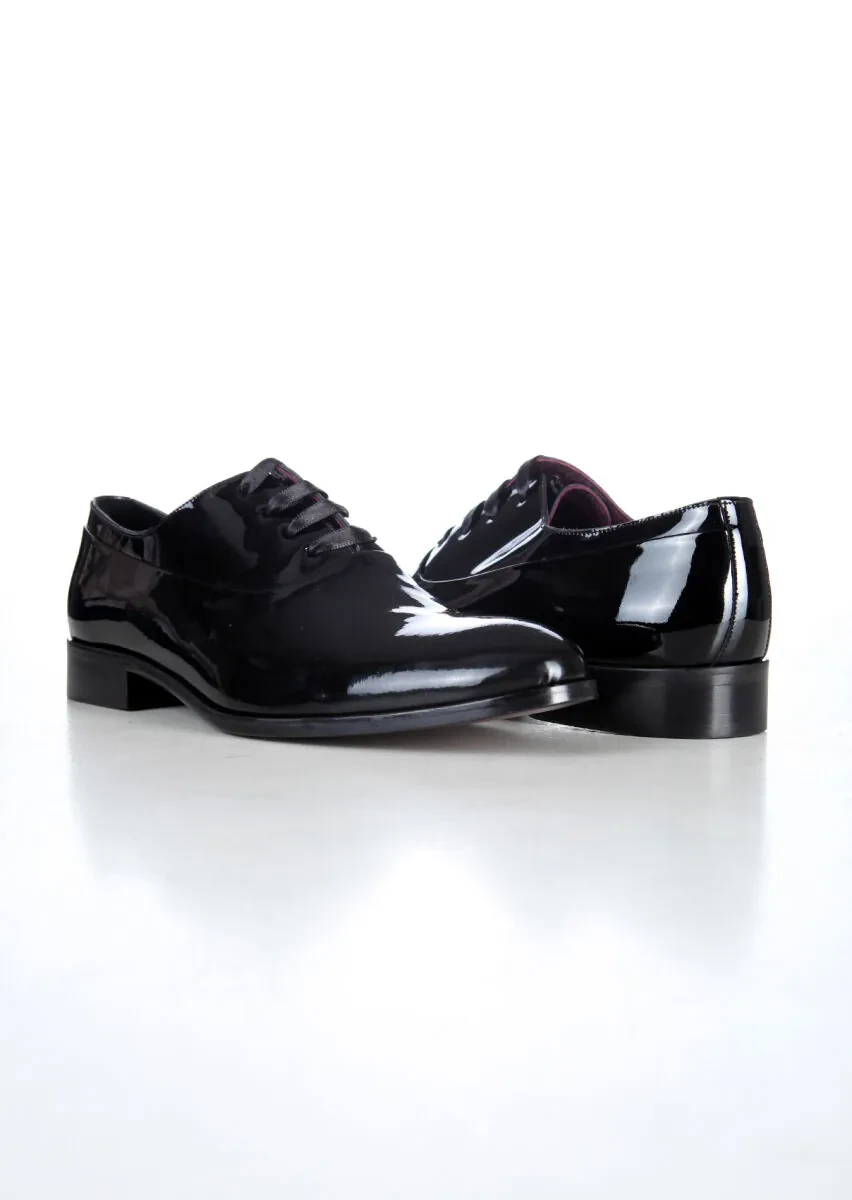 Black Patent Leather Classical Dress Shoes - 4