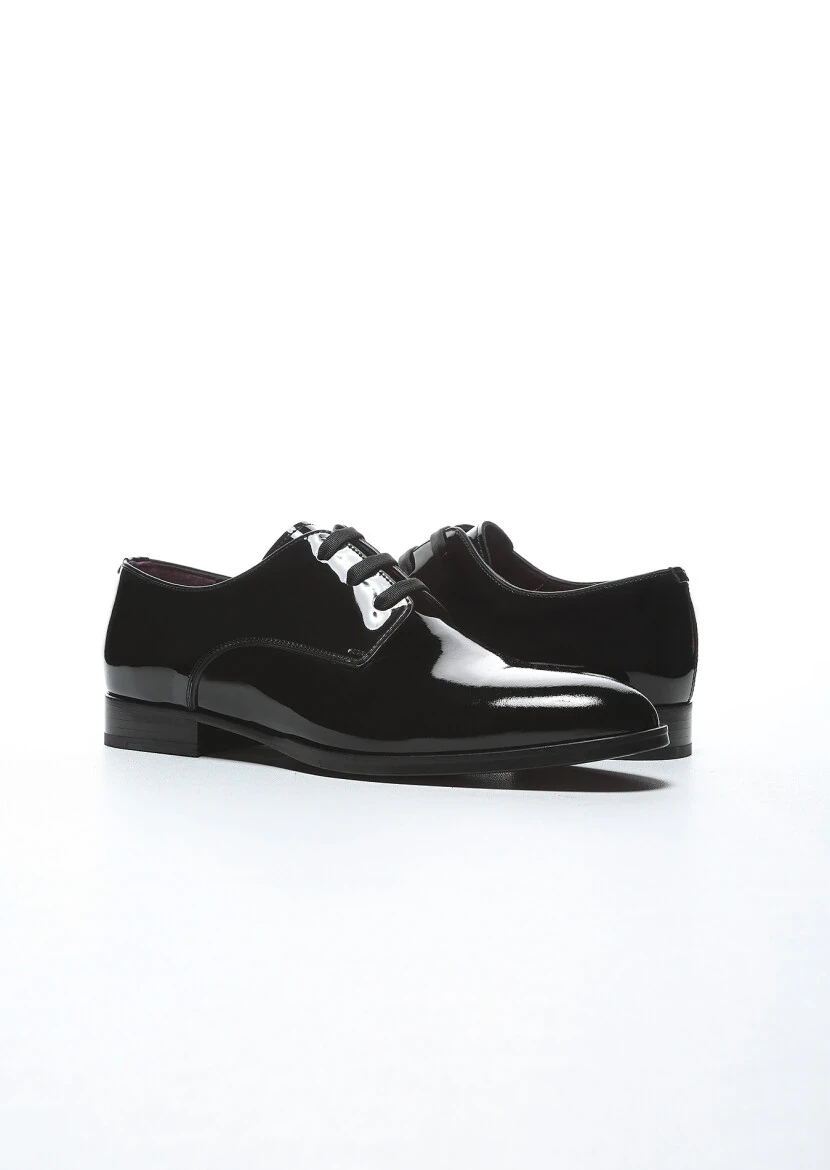 Black Patent Leather Classical Dress Shoes - 3