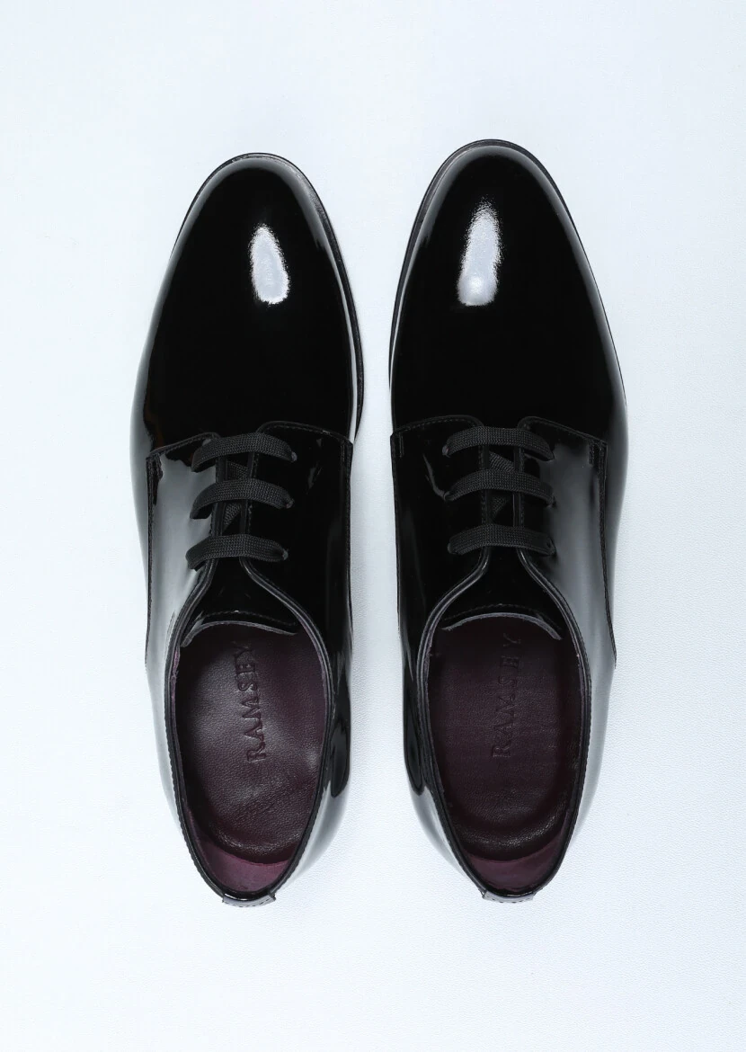 Black Patent Leather Classical Dress Shoes - 5