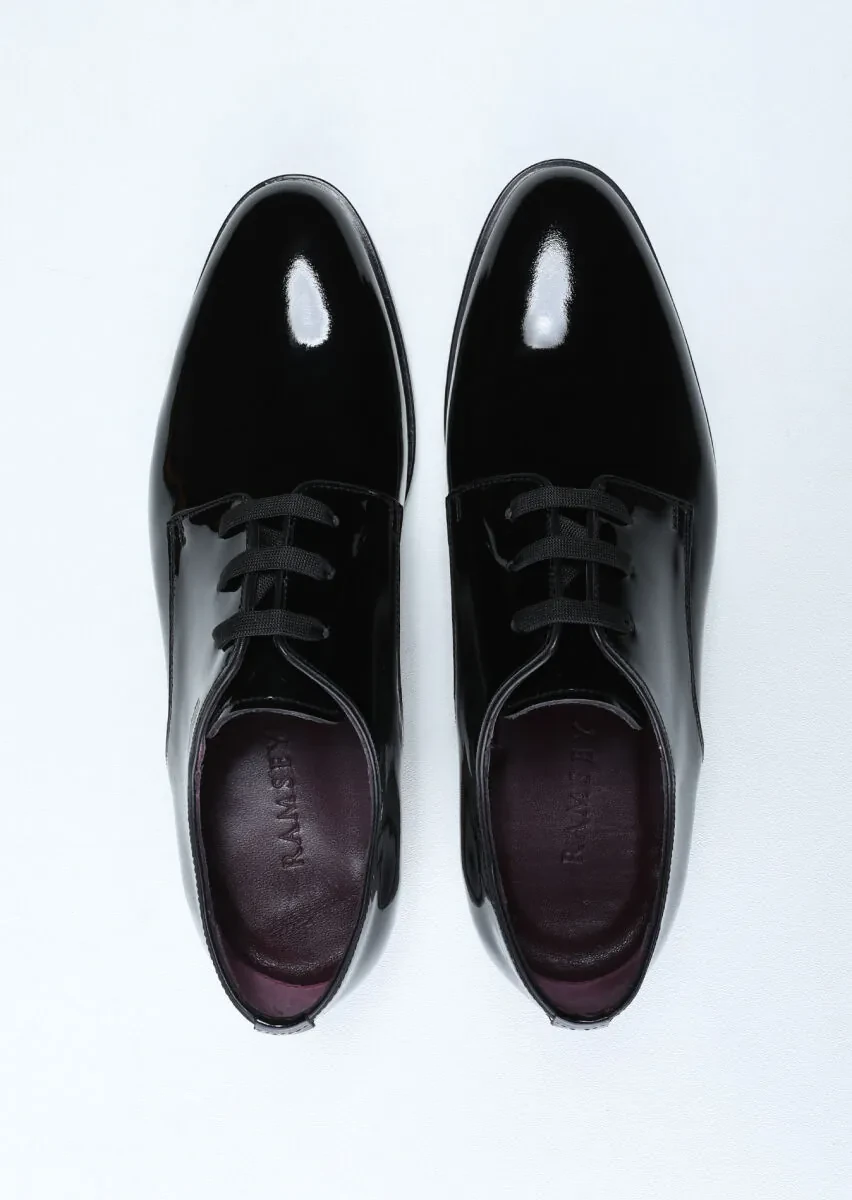 Black Patent Leather Classical Dress Shoes - 5