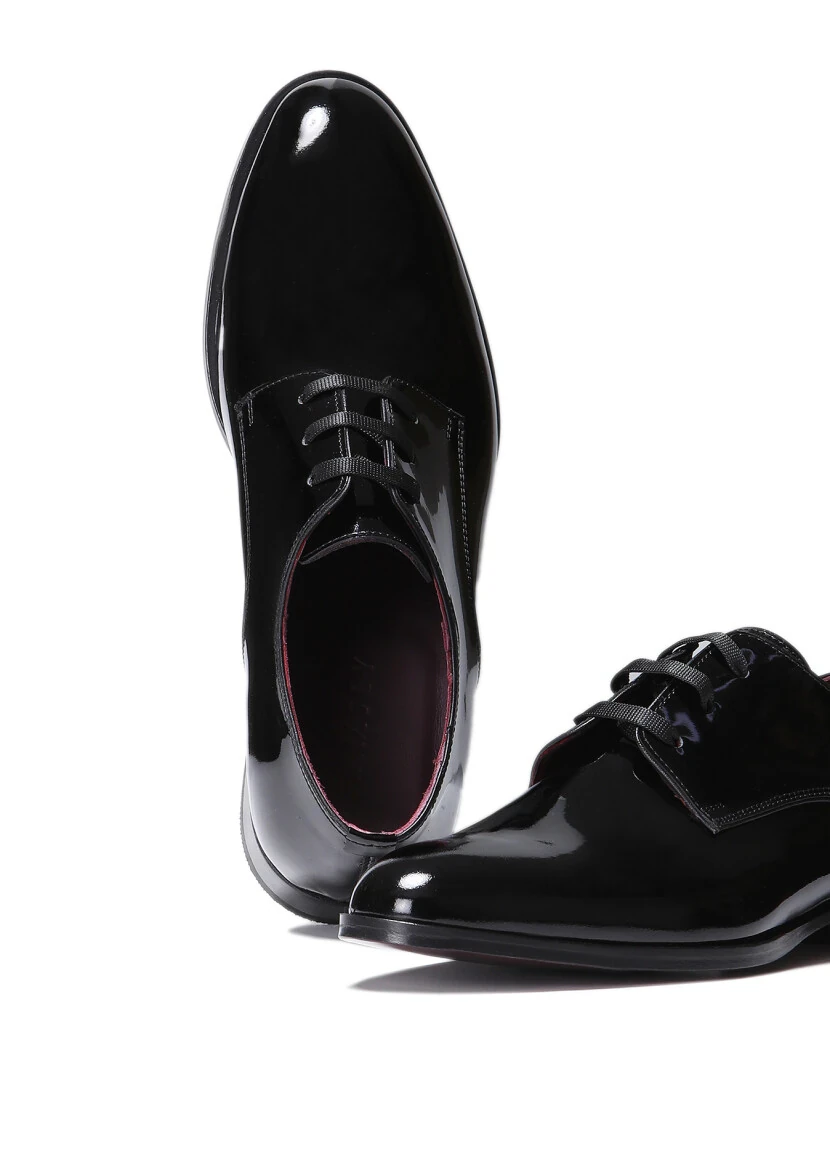 Black Patent Leather Classical Dress Shoes - 3