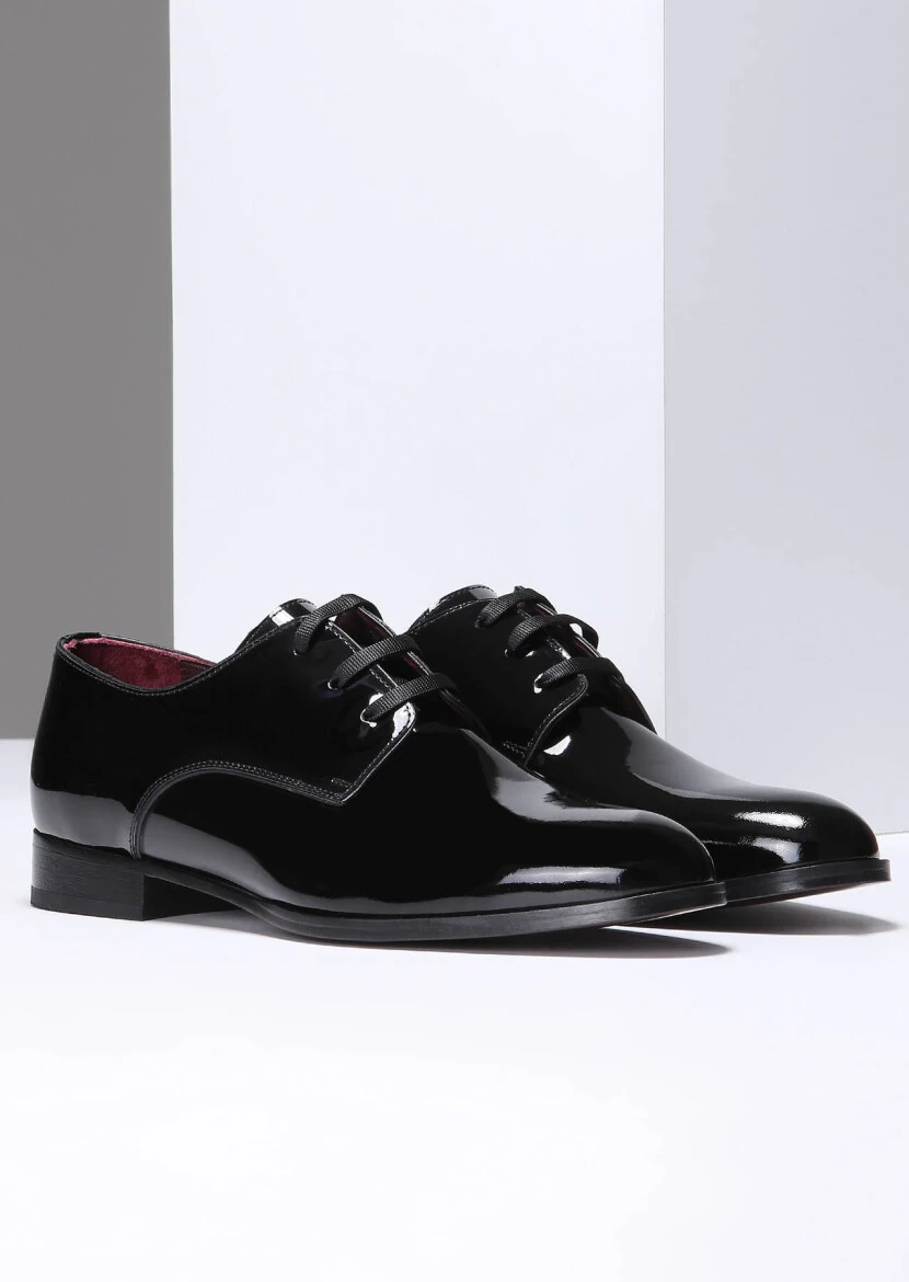 Black Patent Leather Classical Dress Shoes - 3