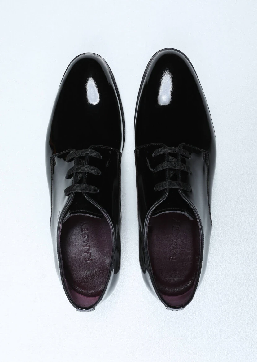 Black Patent Leather Classical Dress Shoes - 5