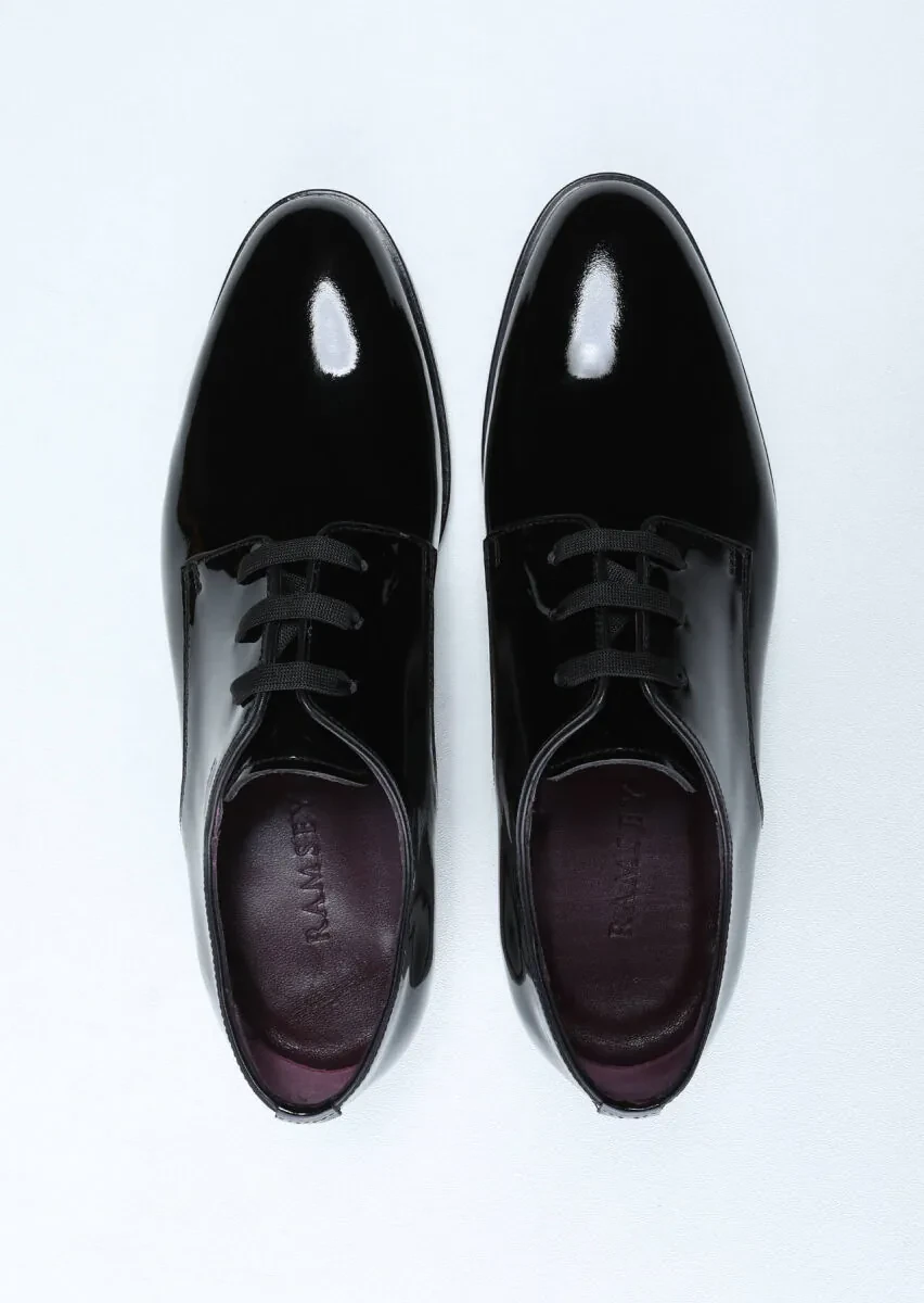 Black Patent Leather Classical Dress Shoes - 5