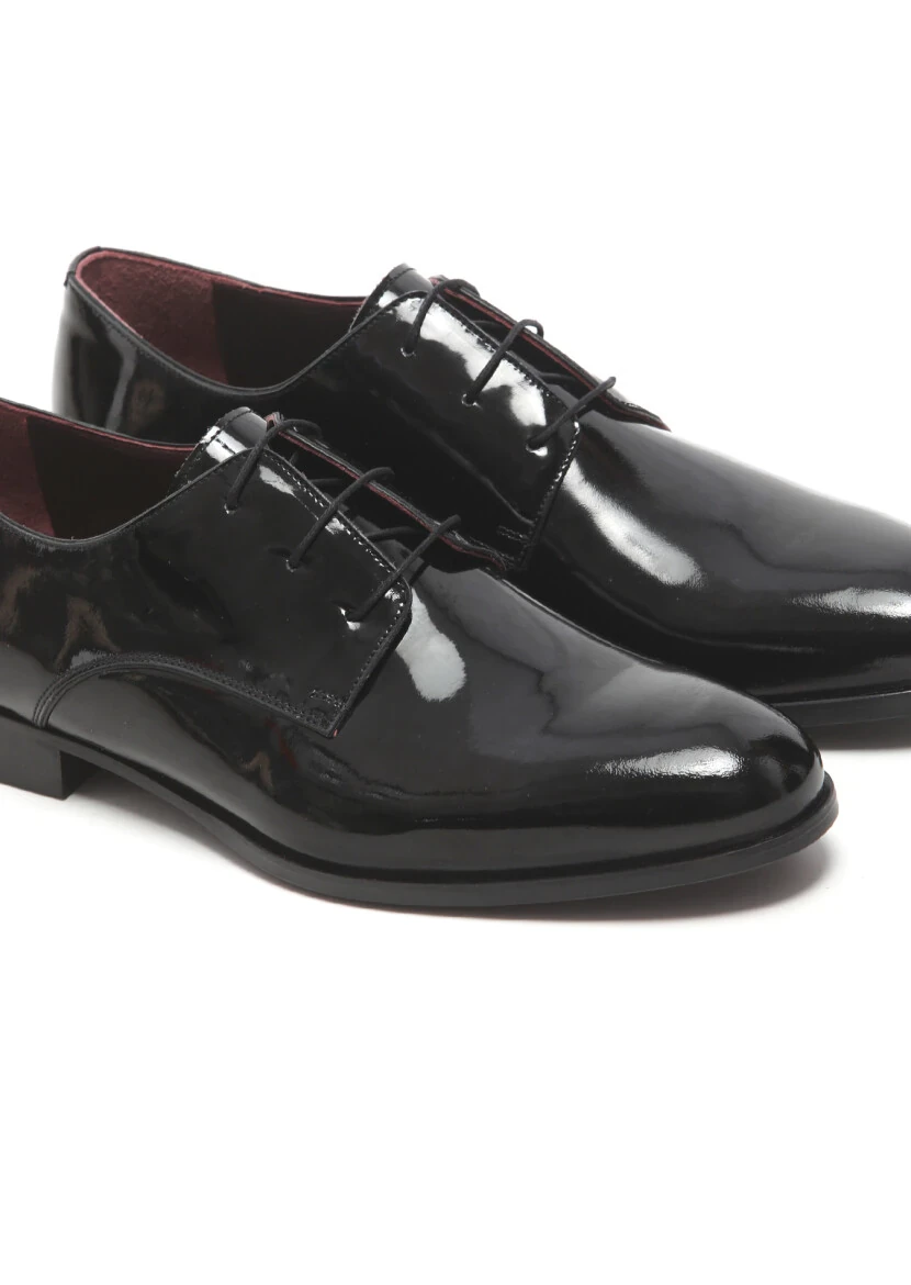 Black Patent Leather Classical Dress Shoes - 3