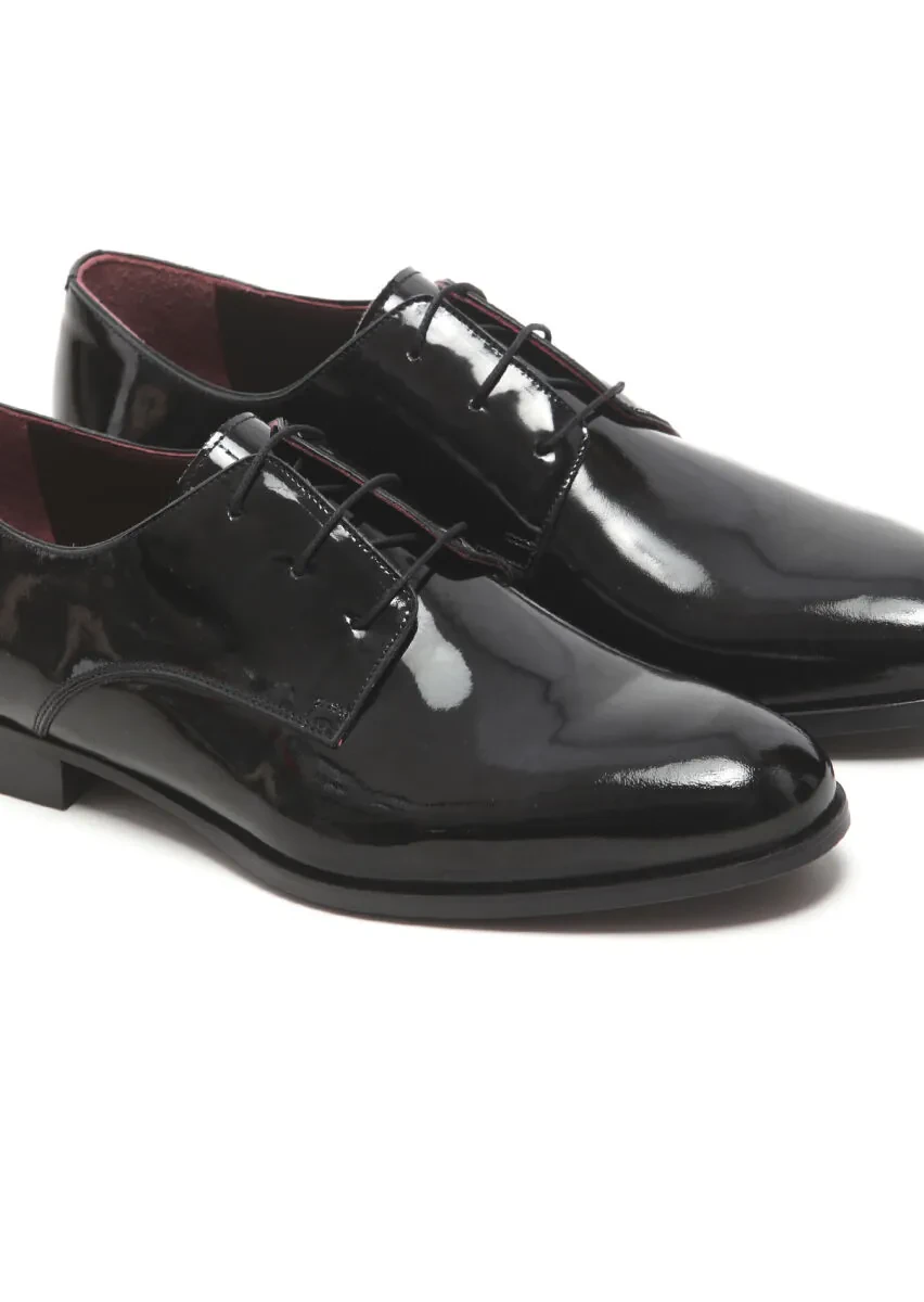 Black Patent Leather Classical Dress Shoes - 3