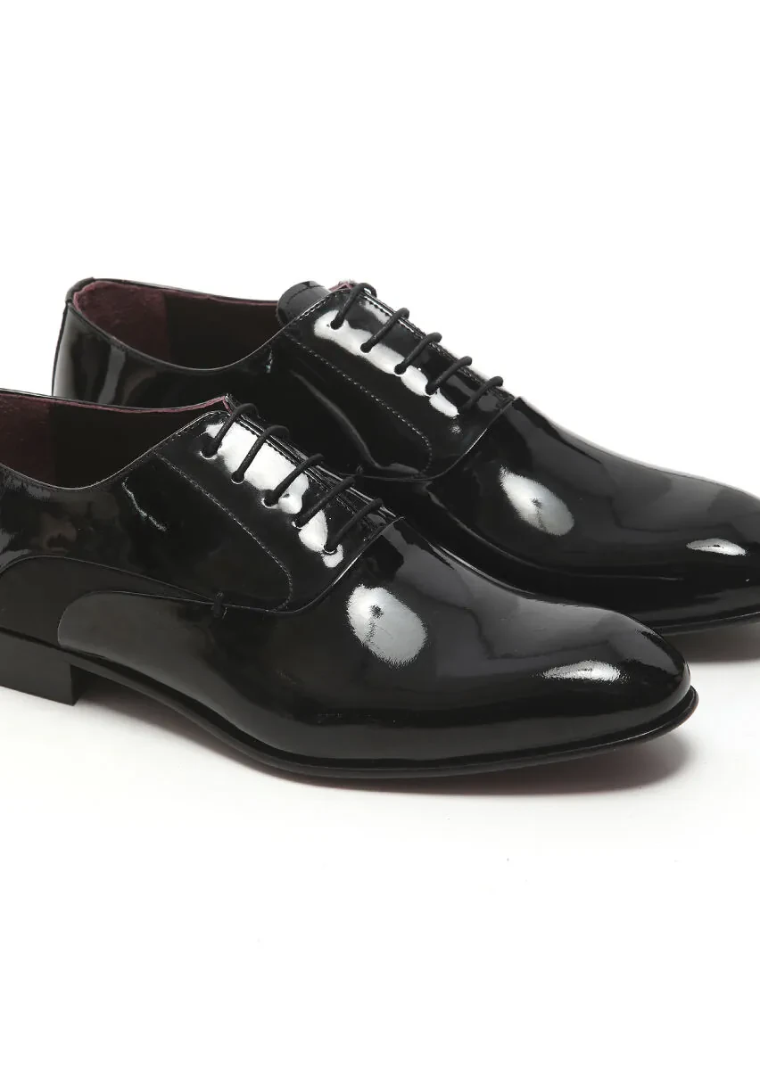 Black Patent Leather Classical Dress Shoes - 3
