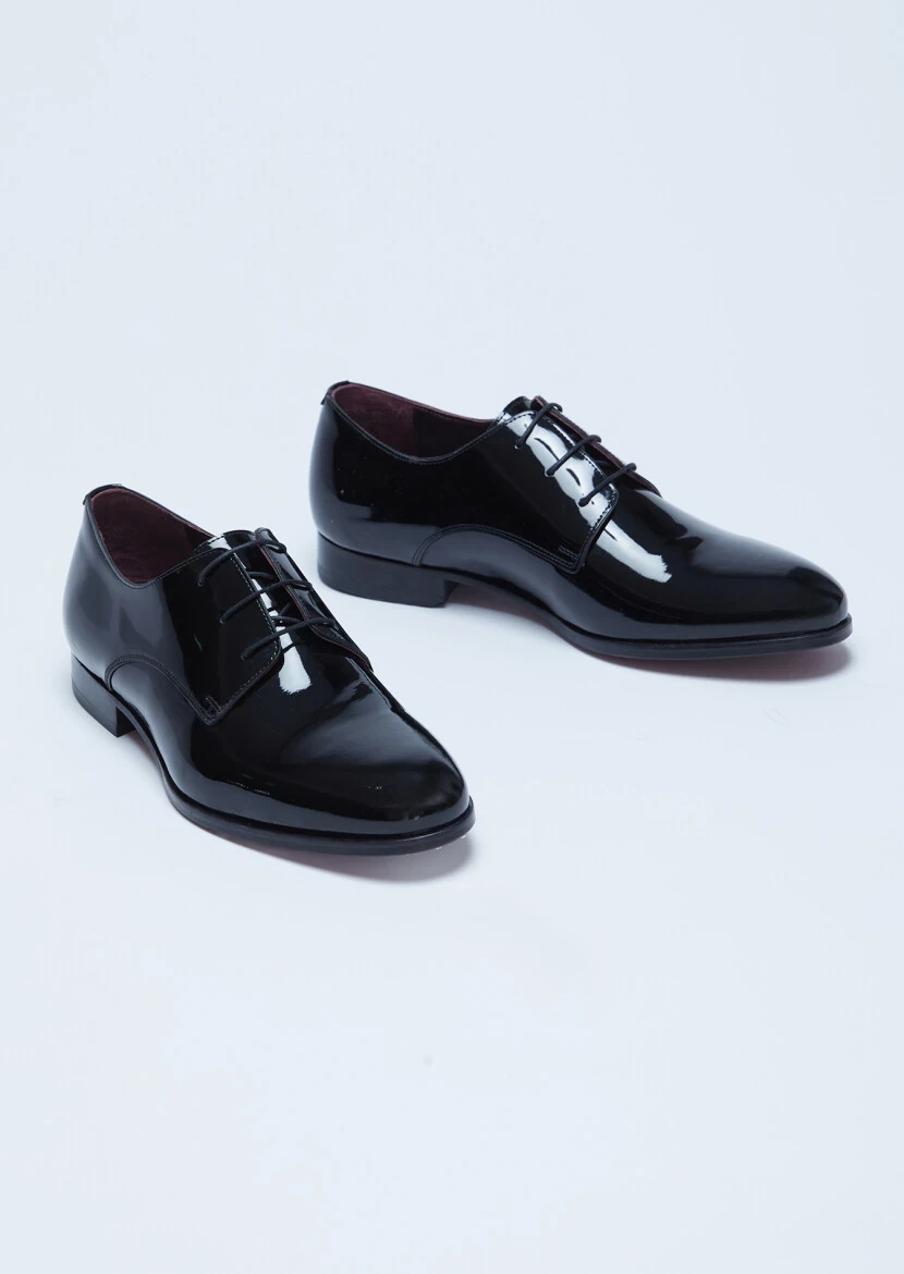Black Patent Leather Classical Dress Shoes - 3