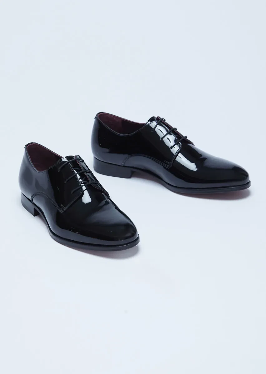 Black Patent Leather Classical Dress Shoes - 3