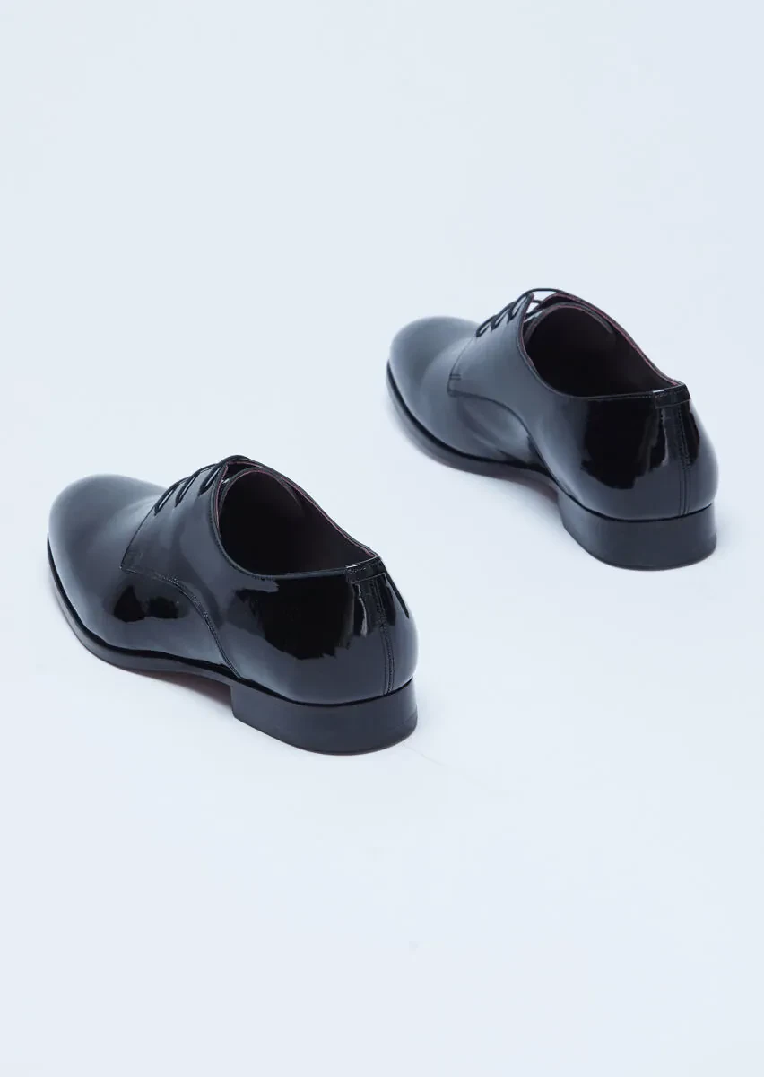 Black Patent Leather Classical Dress Shoes - 5