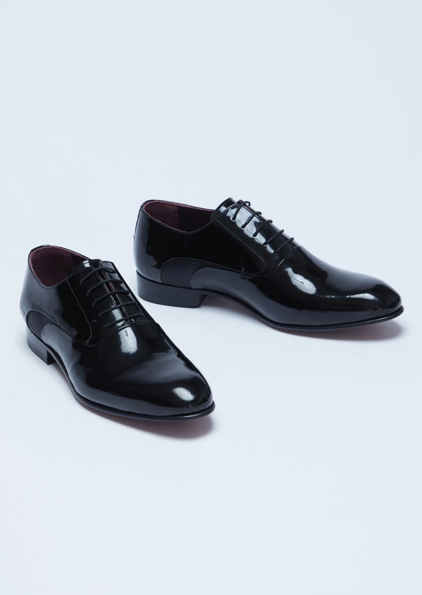 Black Patent Leather Classical Dress Shoes - 3