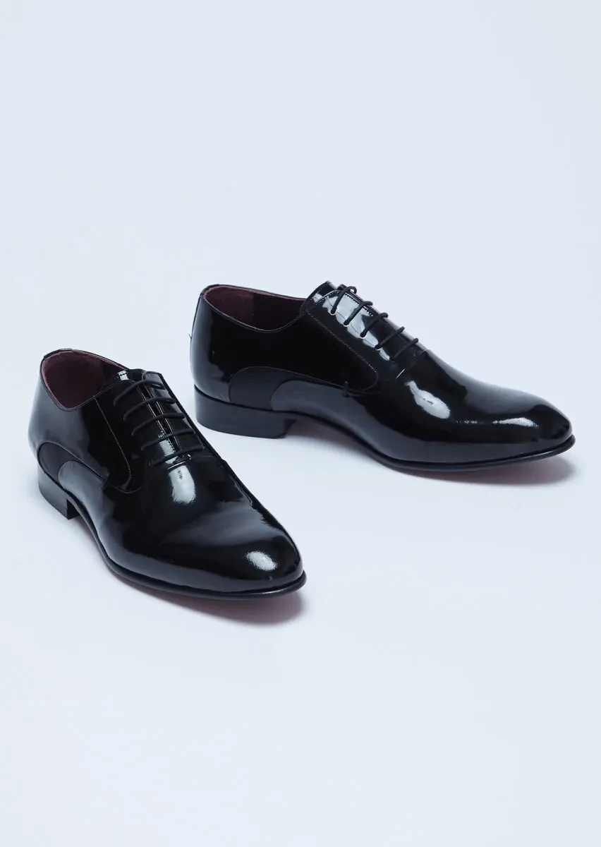 Black Patent Leather Classical Dress Shoes - 3