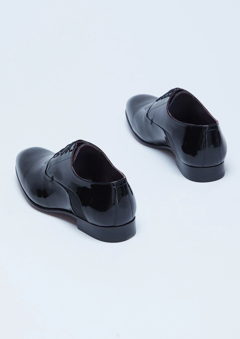Black Patent Leather Classical Dress Shoes - 5