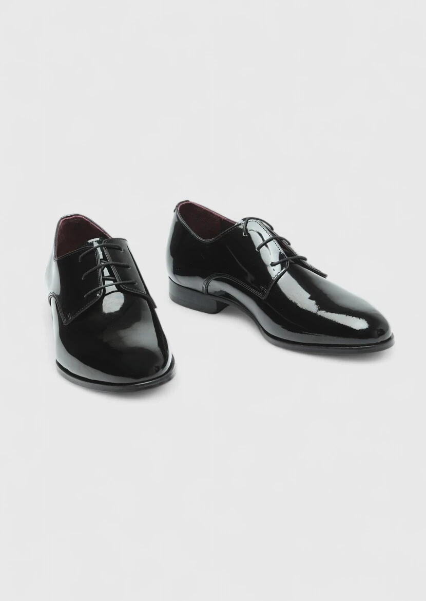 Black Patent Leather Classical Dress Shoes - 3