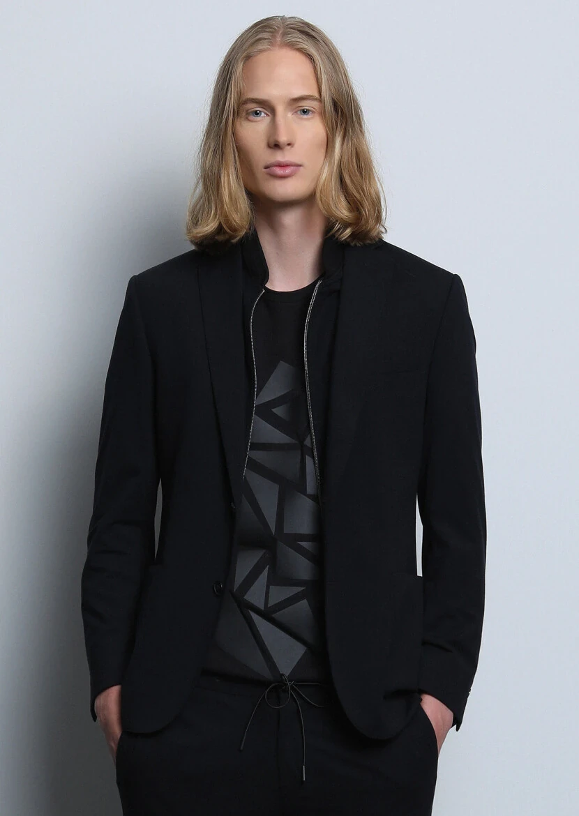 Black Patterned 100% Cotton T-Shirt - 4