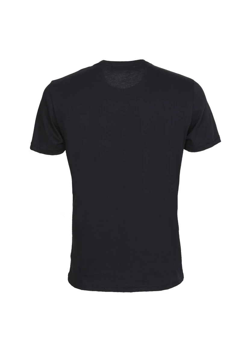 Black Patterned 100% Cotton T-Shirt - 7