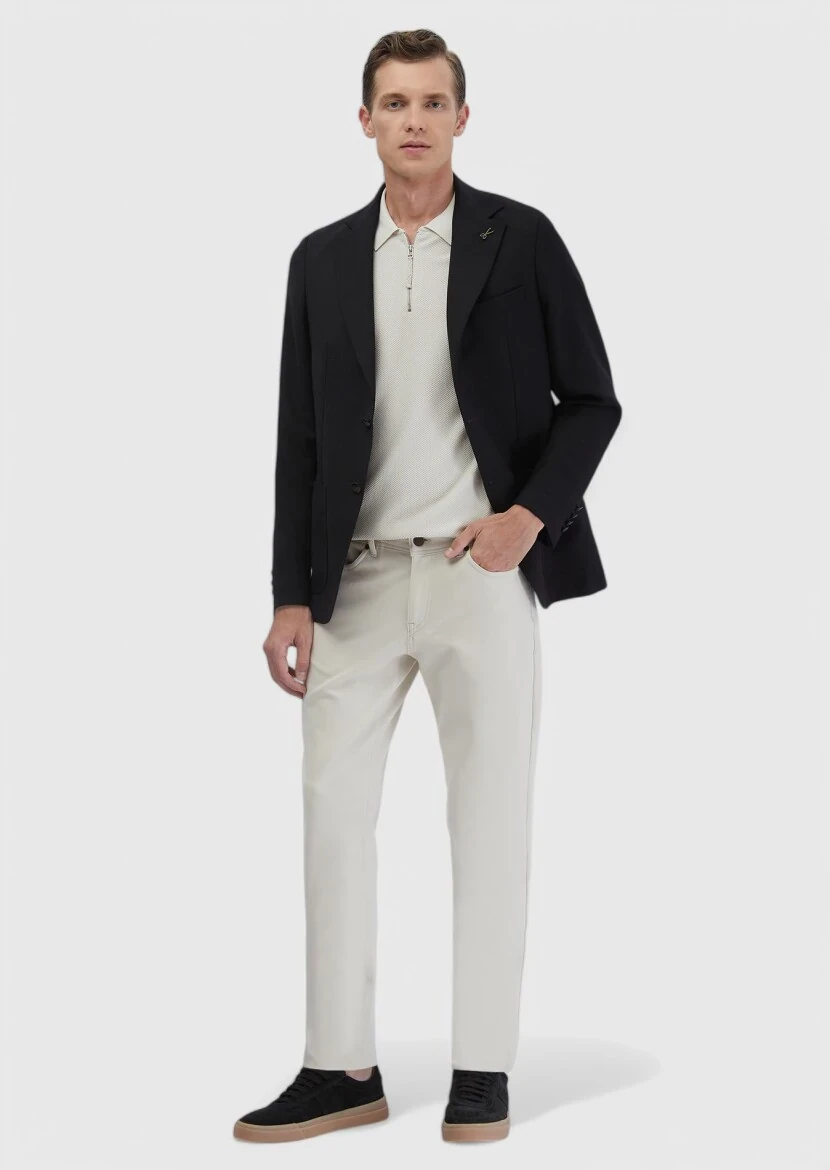 Black Plain Comfort Fit 100% Wool Jacket - RAMSEY