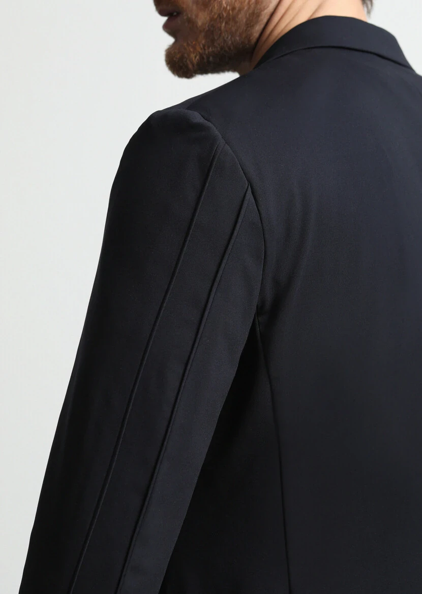 Black Plain Comfort Fit Suit - 4