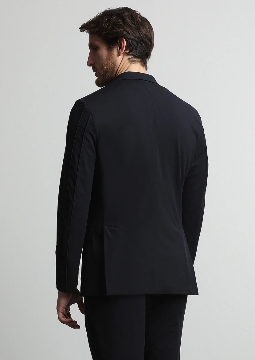 Black Plain Comfort Fit Suit - 5