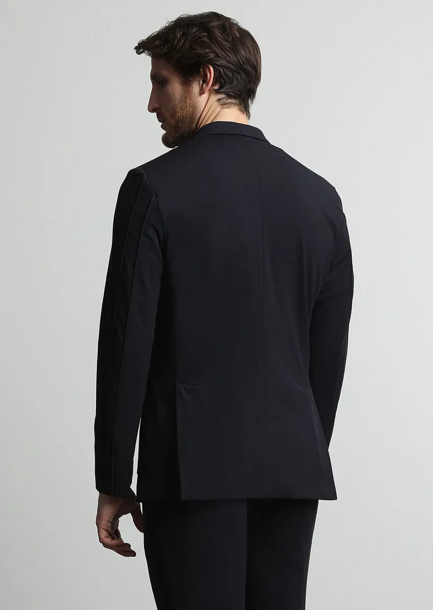 Black Plain Comfort Fit Suit - 5