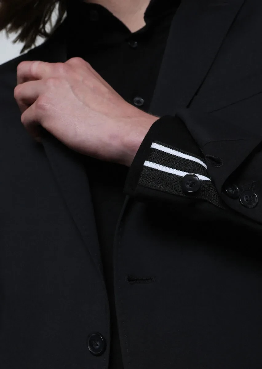 Black Plain Comfort Fit Suit - 4