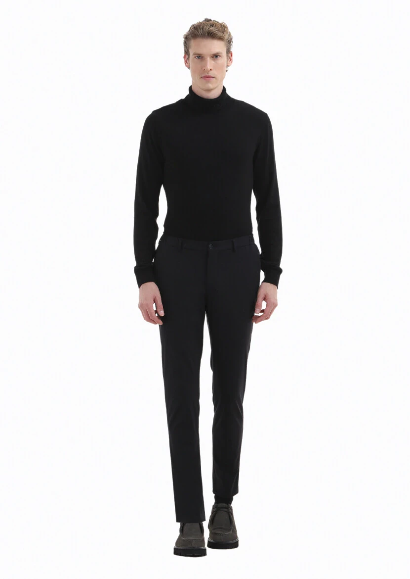 Black Plain Comfort Fit Suit - 3