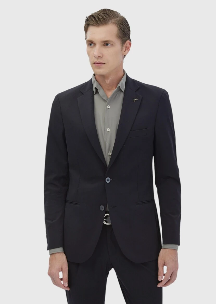 Black Plain Comfort Fit Suit - RAMSEY