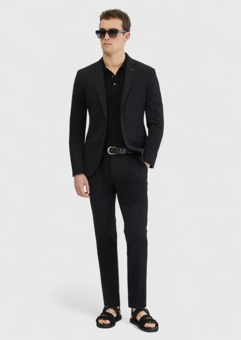 Black Plain Comfort Fit Suit - RAMSEY