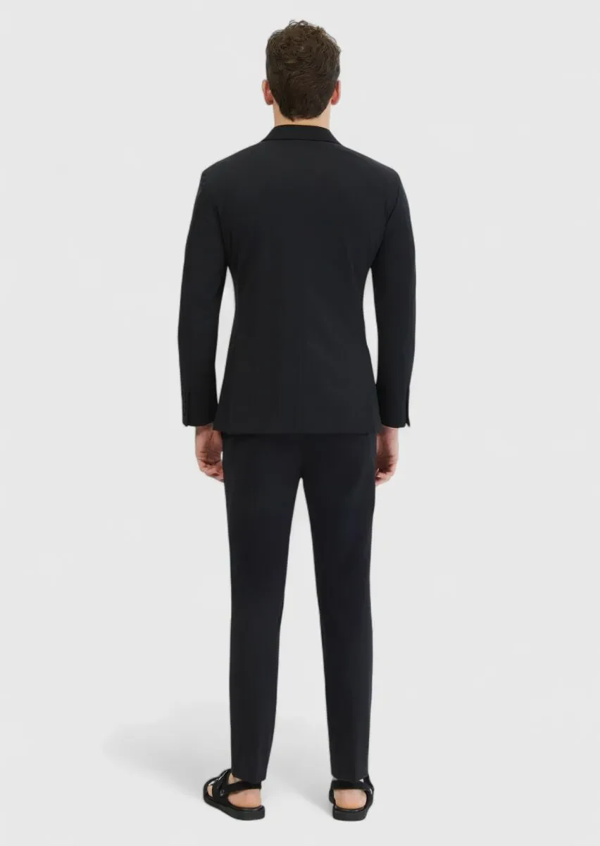 Black Plain Comfort Fit Suit - 8