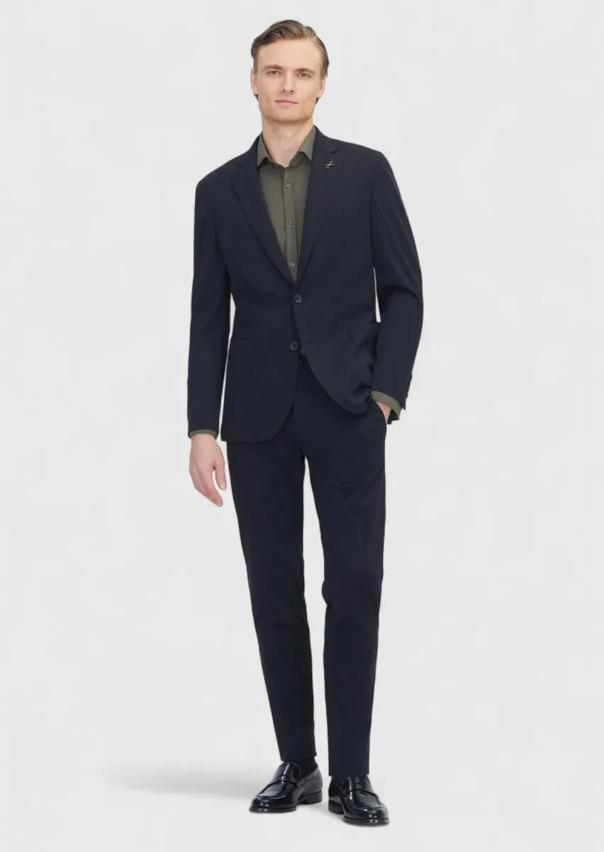 Black Plain Comfort Fit Suit - 2