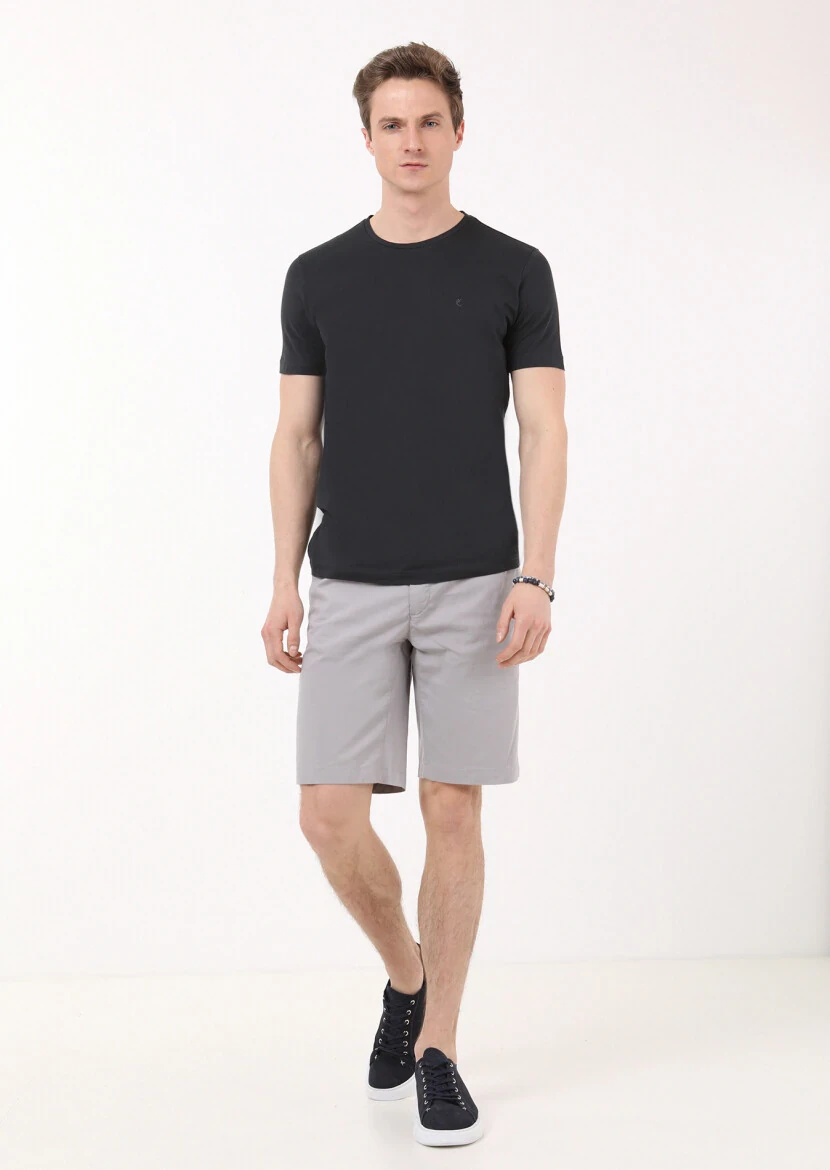 Black Plain Crew Neck 100% Cotton T-Shirt - 1