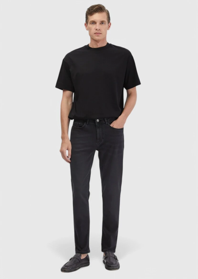 Black Plain Crew Neck 100% Cotton T-Shirt 