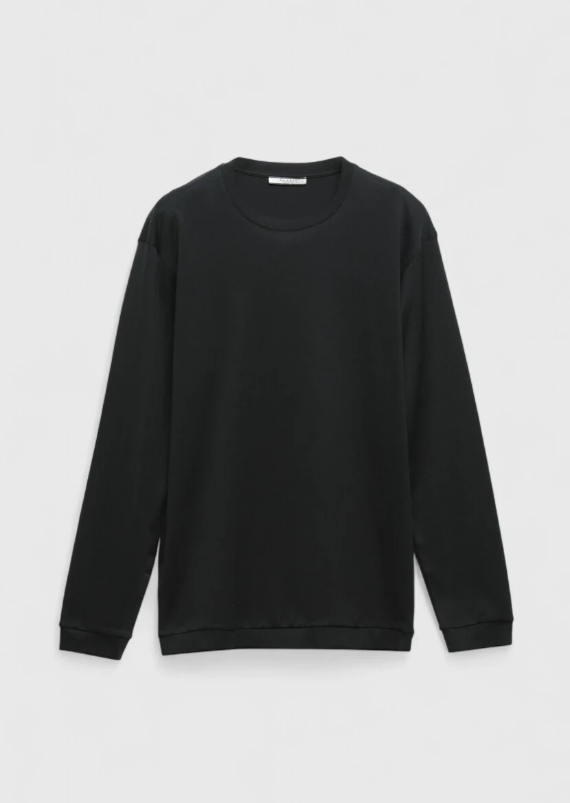 Black Plain Crew Neck 100% Cotton T-Shirt - 6
