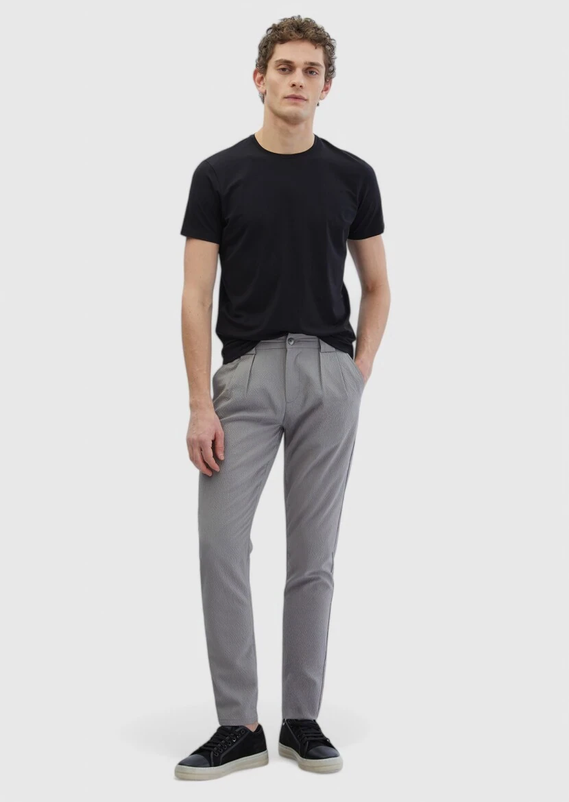 Black Plain Crew Neck Cotton Blended T-Shirt - RAMSEY