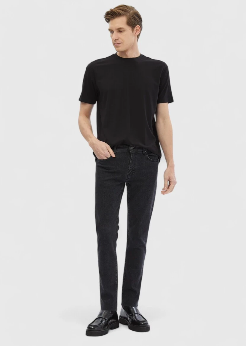 Black Plain Crew Neck T-Shirt 