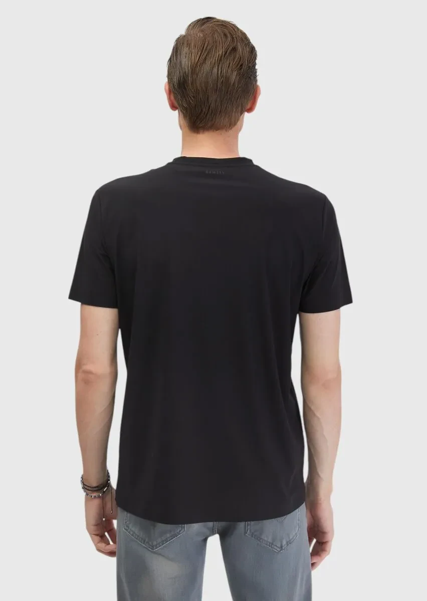Black Plain Crew Neck T-Shirt - 6