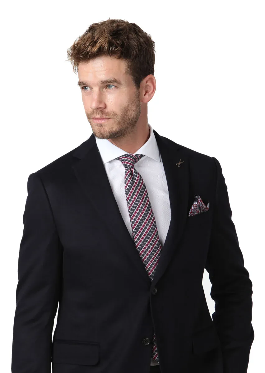 Black Plain Regular Fit 100% Cashmire Jacket - 3