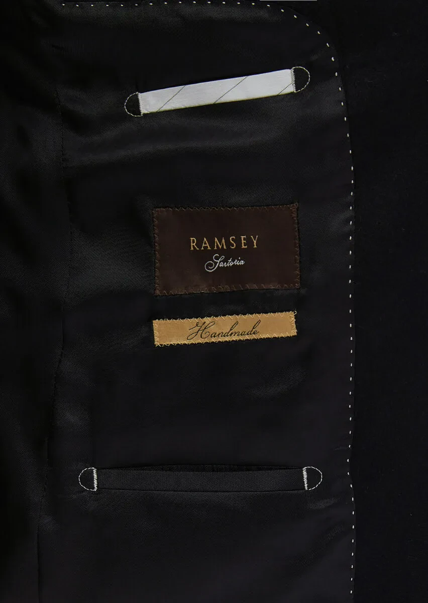 Black Plain Regular Fit 100% Cashmire Jacket - 7