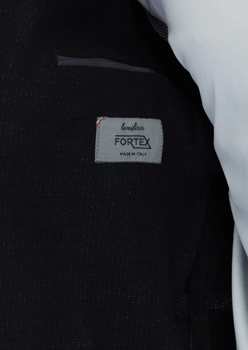 Black Plain Shirt Shoulder Slim Fit Cotton Blended Jacket - 5