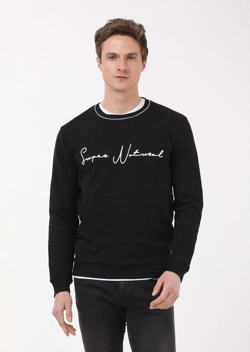 Black Plain Sweatshirt - 1