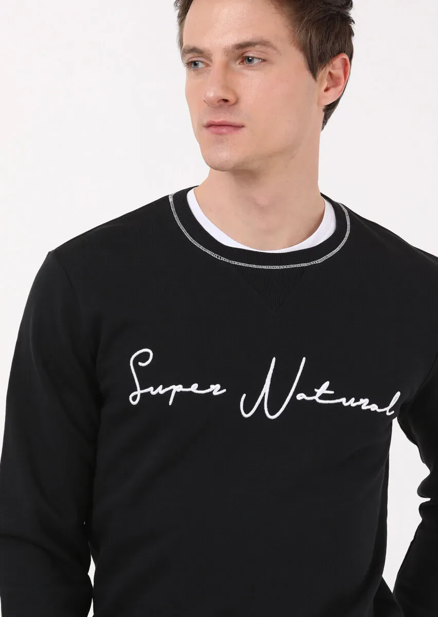 Black Plain Sweatshirt - 3