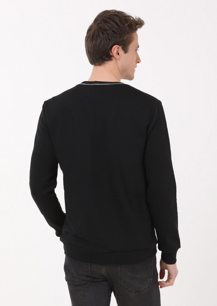 Black Plain Sweatshirt - 5