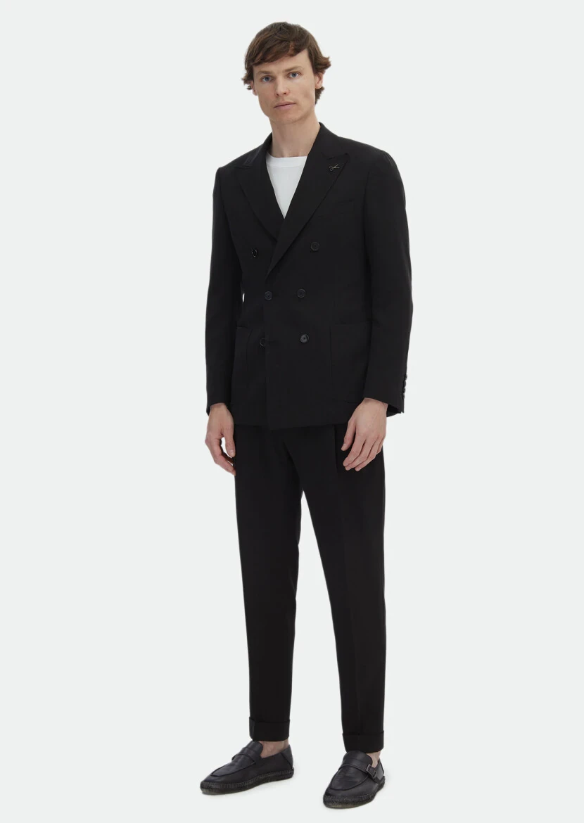 Black Plain Zeroweight Slim Fit Suit - 2