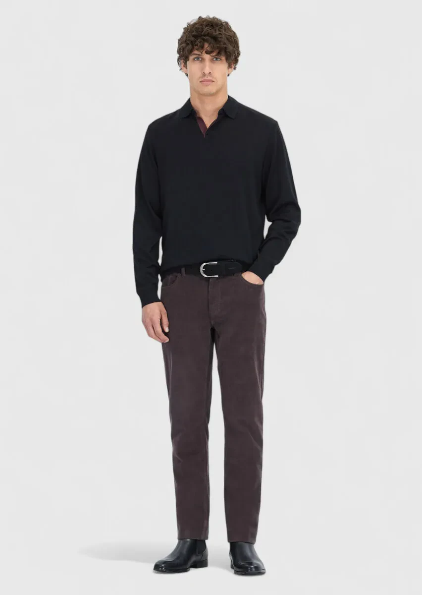 Black Polo Neck Plain Sweatshirt - 2