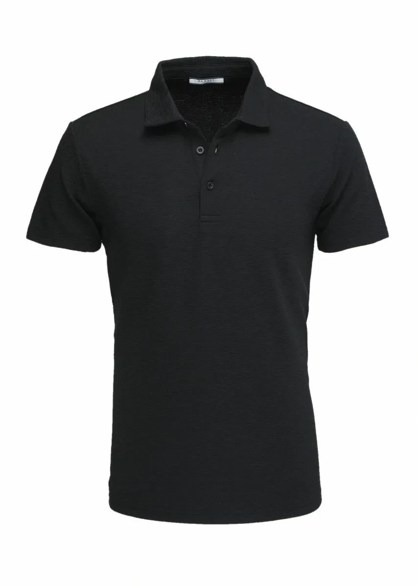 Black Polo Neck T-Shirt - 1
