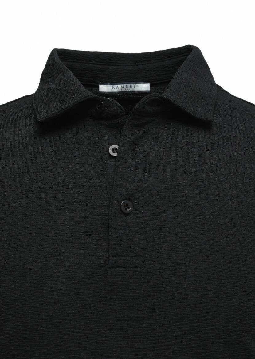 Black Polo Neck T-Shirt 