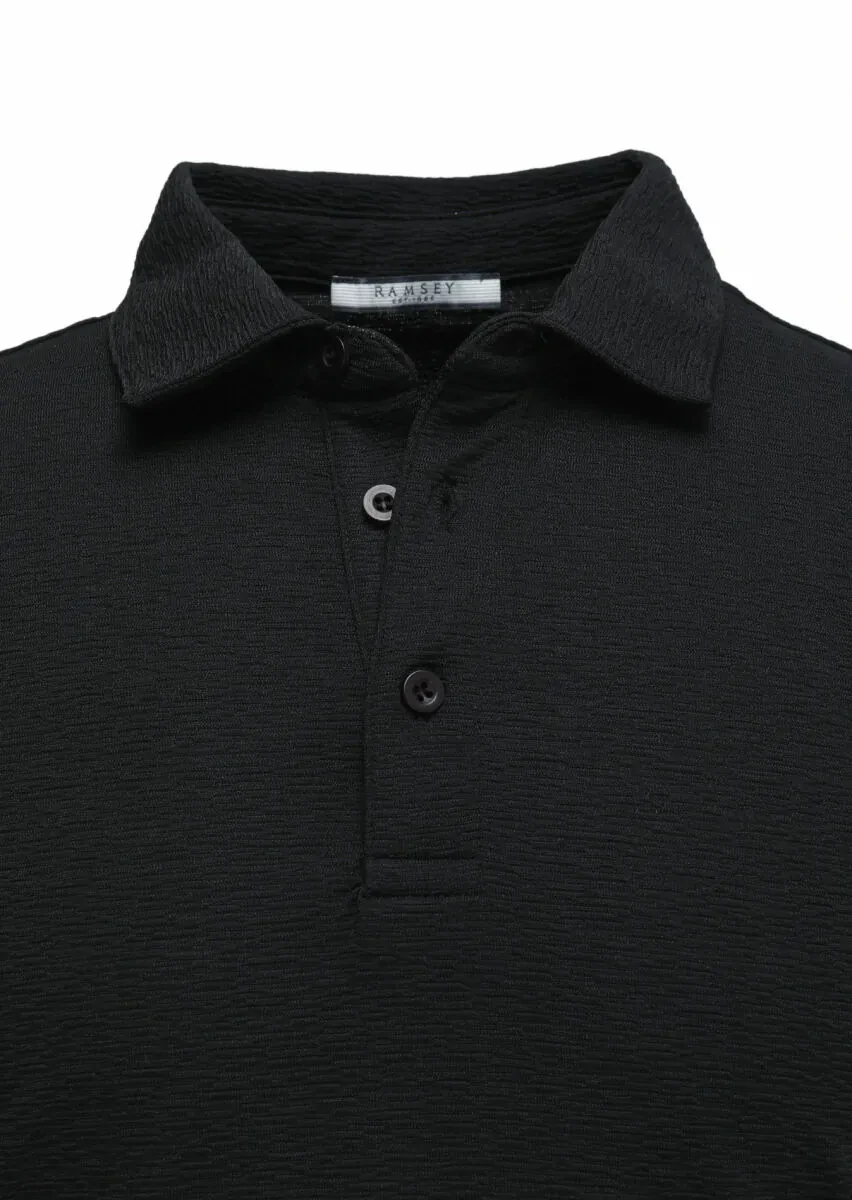 Black Polo Neck T-Shirt - 2