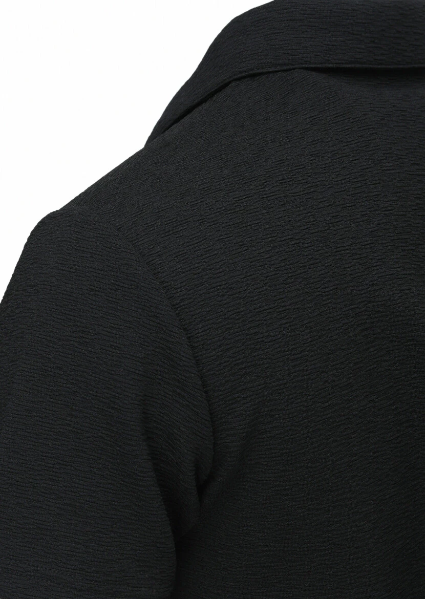 Black Polo Neck T-Shirt - 3