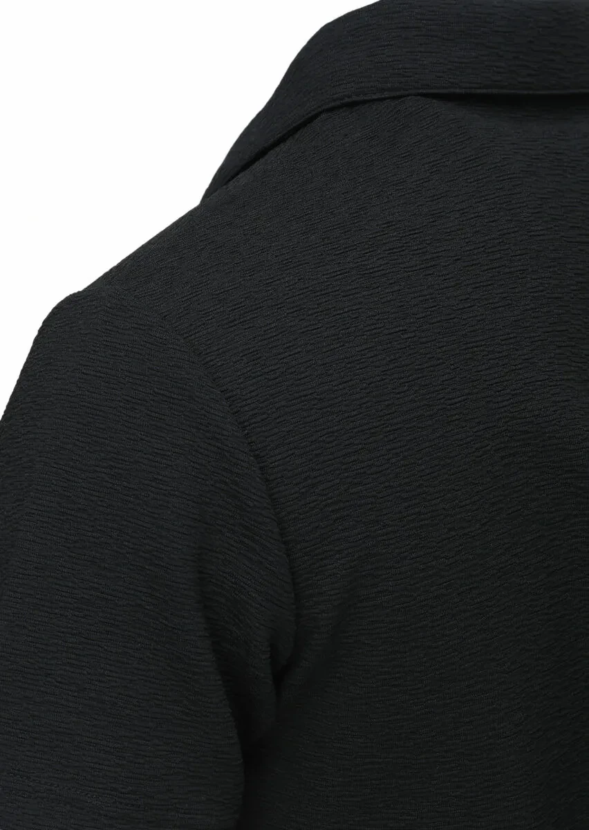 Black Polo Neck T-Shirt - 3